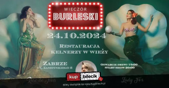 Zabrze Wydarzenie Spektakl Burleska by Rose de Noir w restauracji Kelnerzy w Wieży